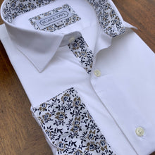 Load image into Gallery viewer, SUAVE OWL White Shirt Navy/Tan Contrast
