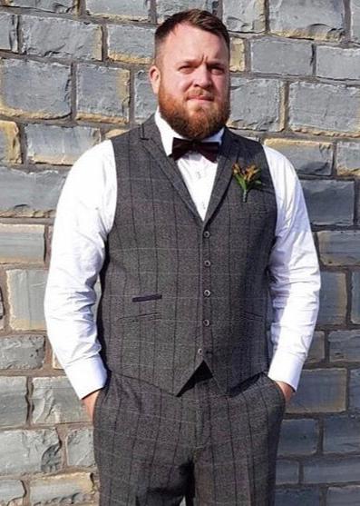 Cavani Albert Grey Tweed Waistcoat