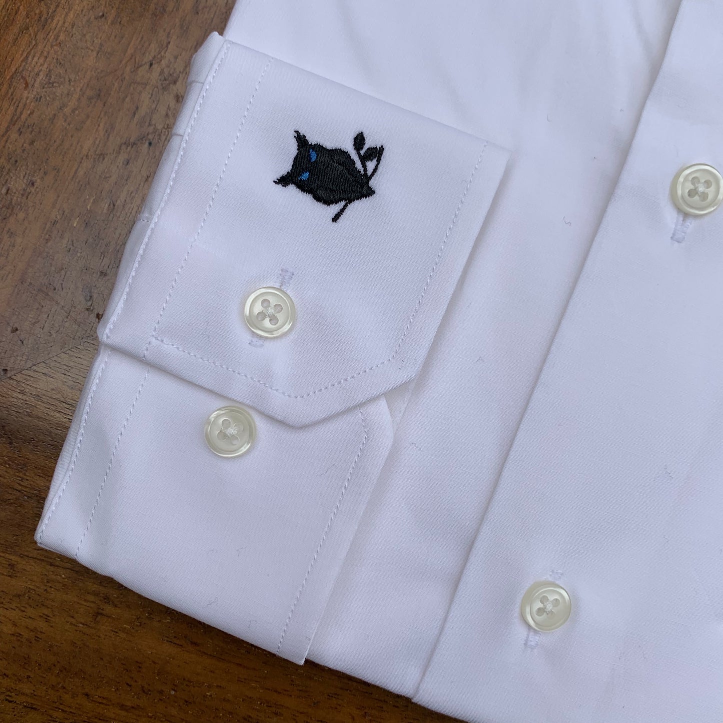 SUAVE OWL Grandad Collar White Button Shirt