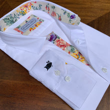 Load image into Gallery viewer, SUAVE OWL White Shirt Vibrant Floral Contrast
