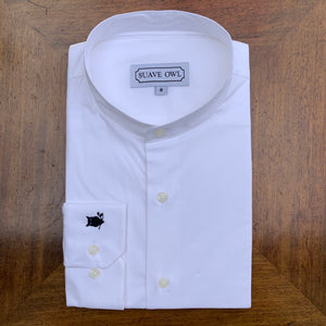 SUAVE OWL Grandad Collar White Button Shirt