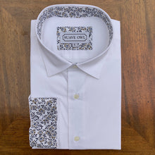 Load image into Gallery viewer, SUAVE OWL White Shirt Navy/Tan Contrast
