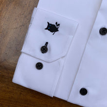 Load image into Gallery viewer, SUAVE OWL Grandad Collar Black Button Shirt
