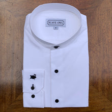Load image into Gallery viewer, SUAVE OWL Grandad Collar Black Button Shirt

