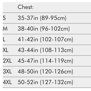 Size guide for white formal shirt